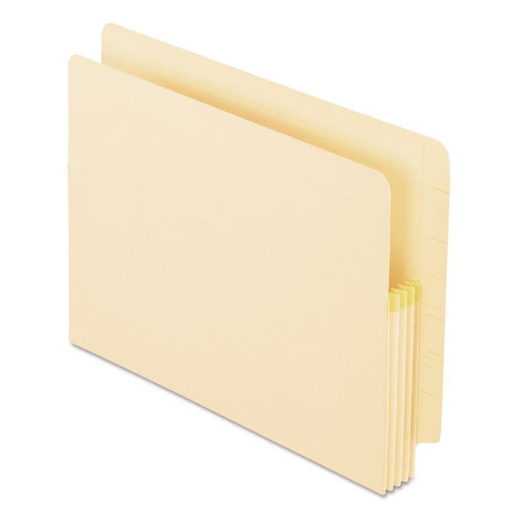 TOPS BUSINESS FORMS Manila Drop Front Shelf File Pockets with Rip-Proof-Tape Gusset Top, 3.5" Expansion, Letter Size, Manila, 25/Box (PFX12812)