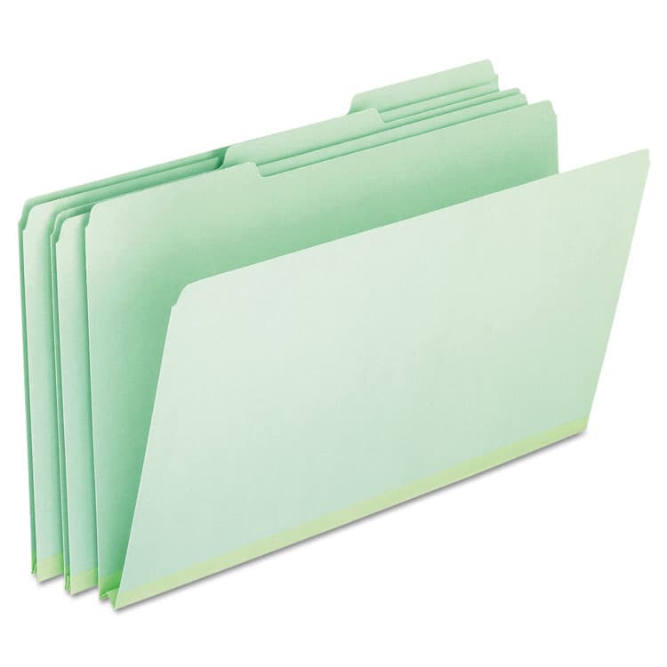 TOPS BUSINESS FORMS Pressboard Expanding File Folders, 1/3-Cut Tabs: Assorted, Legal Size, 1" Expansion, Green, 25/Box (PFX17171)