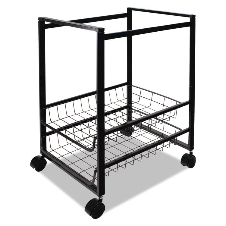 ADVANTUS CORPORATION Mobile File Cart with Sliding Baskets, Metal, 2 Drawers, 1 Bin, 12.88" x 15" x 21.13", Black (AVT34075) thumbnail 3