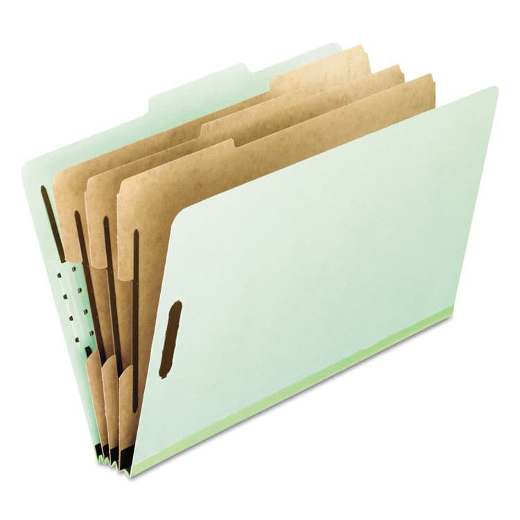 TOPS BUSINESS FORMS Eight-Section Pressboard Classification Folders, Expands 3", 3 Dividers, 8 Embedded Fasteners, Letter Size, Green, 10/Box (PFX17174)