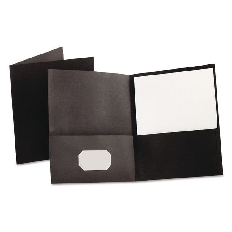 TOPS BUSINESS FORMS Twin-Pocket Folder, Accommodates (100) 11 x 8.5 Sheets, Black, 25/Box (OXF57506)