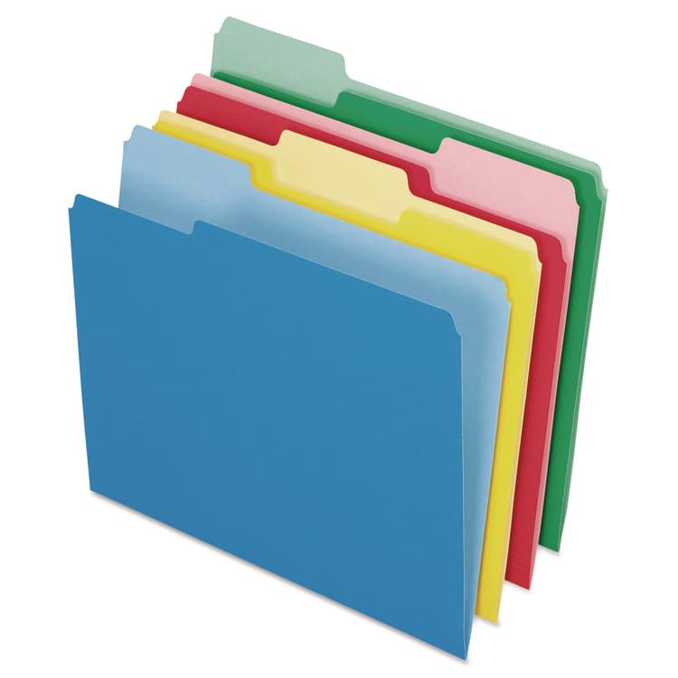 TOPS BUSINESS FORMS Colored File Folders, 1/3-Cut Tabs: Assorted, Letter Size, Assorted Colors, 24/Pack (PFX82300)
