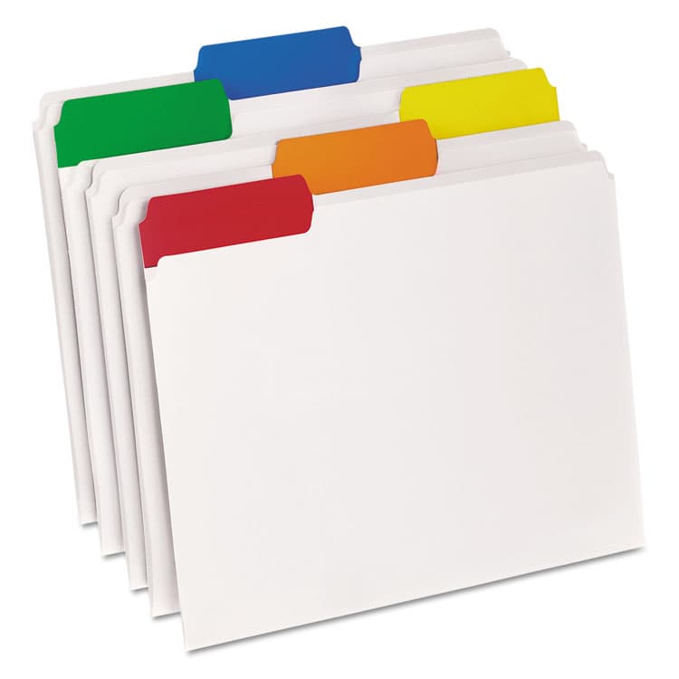 TOPS BUSINESS FORMS Poly File Folders, 1/3-Cut Tabs: Assorted, Letter Size, Clear, 25/Box (PFX55702) thumbnail 2