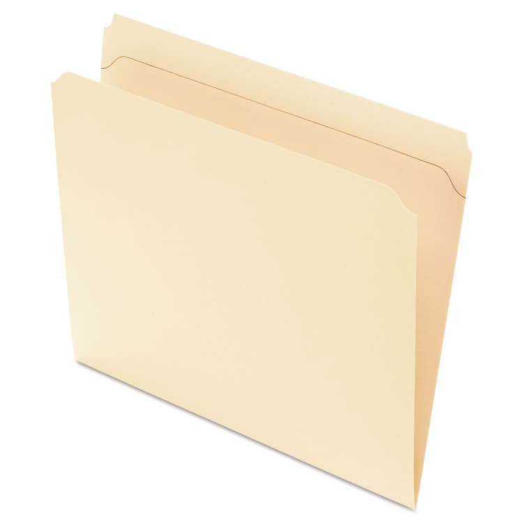 TOPS BUSINESS FORMS Reinforced Top File Folders, Straight Tabs, Letter Size, Manila, 100/Box (PFXR752)