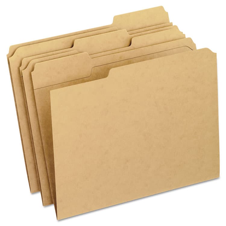 TOPS BUSINESS FORMS Dark Kraft File Folders with Double-Ply Top, 1/3-Cut Tabs: Assorted, Letter Size, 0.75" Expansion, Brown, 100/Box (PFXRK15213)