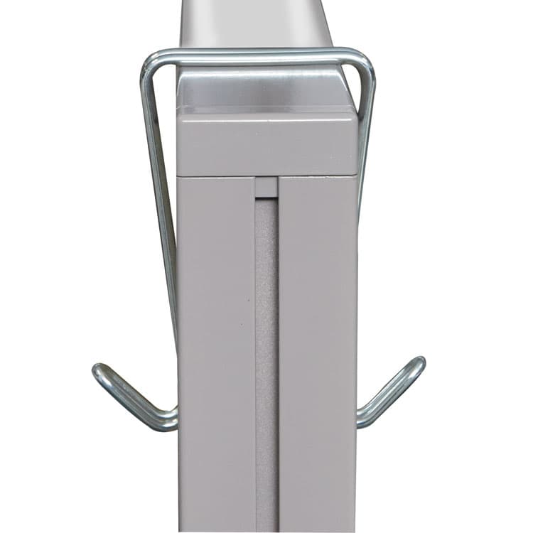 ALERA Double Sided Partition Garment Hook, Steel, 0.5 x 3.38 x 4.75, Over-the-Door/Over-the-Panel Mount, Silver, 2/Pack (ALECH2SR) thumbnail 2