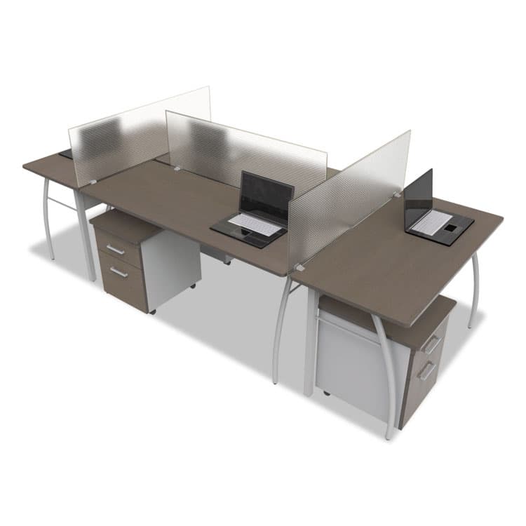 LINEA ITALIA Trento Line Dividing Panel, Polycarbonate, 47.13w x 1.75d x 15.5h, Translucent (LITTR721) thumbnail 3