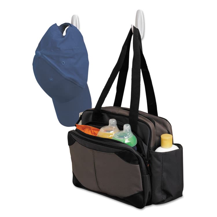 3M/COMMERCIAL TAPE DIV. General Purpose Designer Hooks, Small/Medium, Plastic, White, 1lb and 3 lb Capacities, 4 Hooks and 4 Strips/Pack (MMM170812VPES) thumbnail 3