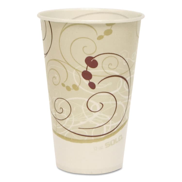 DART Symphony Treated-Paper Cold Cups, ProPLanet Seal, 12 oz, White/Beige/Red, 100/Bag, 20 Bags/Carton (SCCR12NSYM)