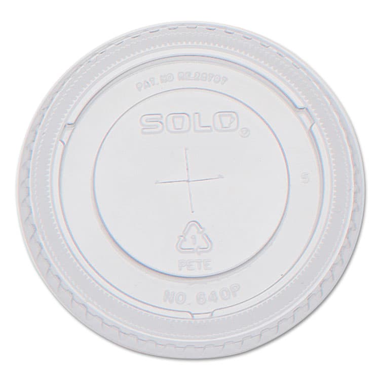 DART PETE Flat Straw-Slot Cold Cup Lids, Fits 12 oz Cold Cups, Plastic, Clear, 100/Pack, 25 Packs/Carton (DCC640TS)
