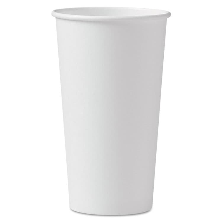DART Single-Sided Poly Paper Hot Cups, 20 oz, White, 600/Carton (SCC420W)
