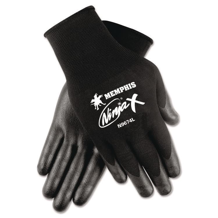 MCR SAFETY Ninja X Gloves, EN388: 412X, Large, Black, Pair (CRWN9674L)