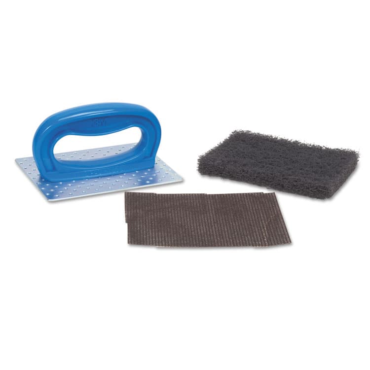 3M/COMMERCIAL TAPE DIV. Griddle Pad Holder Kit, 4 x 5.25, Blue/Steel, 10/Carton (MMM08297)