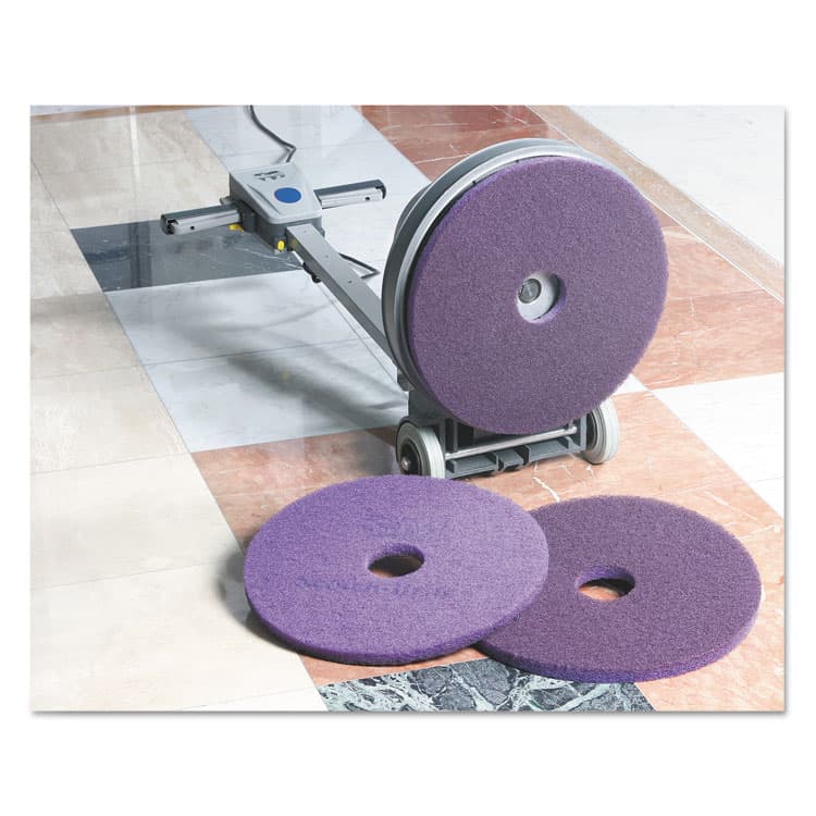 3M/COMMERCIAL TAPE DIV. Diamond Floor Pads, 20" Diameter, Purple, 5/Carton (MMM08418) thumbnail 2