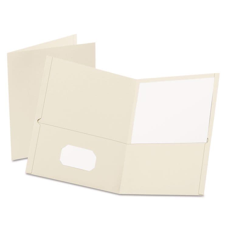 TOPS BUSINESS FORMS Twin-Pocket Folder, Accommodates (100) 11 x 8.5 Sheets, White, 25/Box (OXF57504)