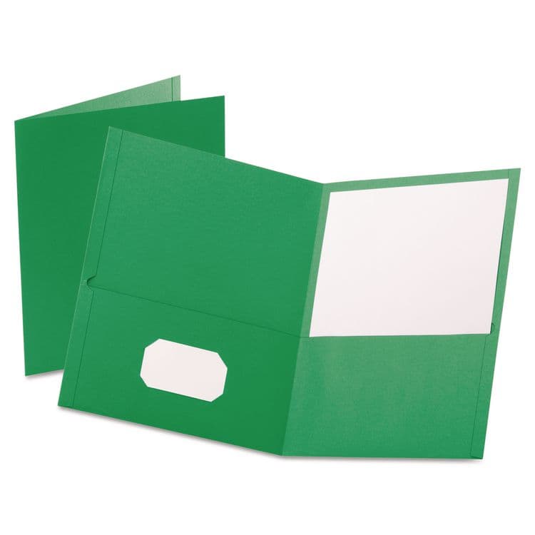 TOPS BUSINESS FORMS Twin-Pocket Folder, Accommodates (100) 11 x 8.5 Sheets, Green, 25/Box (OXF57503)