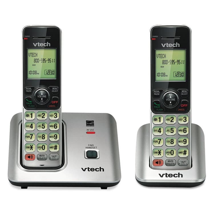 VTECH COMMUNICATIONS CS6619-2 Cordless Phone System, Base and 1 Additional Handset, Black/Silver (VTECS66192)