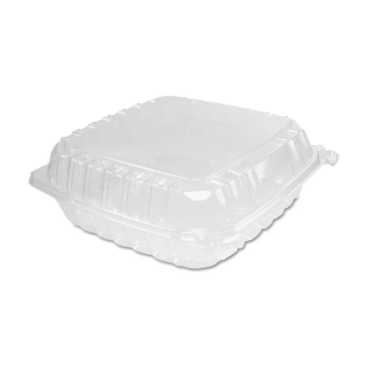 DART ClearSeal Hinged-Lid Plastic Containers, 9.3 x 8.8 x 3, Clear, Plastic, 100/Bag, 2 Bags/Carton (DCCC95PST1)