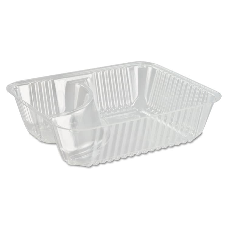 DART ClearPac Small Nacho Tray, 2 Compartments, 5 x 6 x 1.5, Clear, Plastic, 125/Bag, 4 Bags/Carton (DCCC56NT2)
