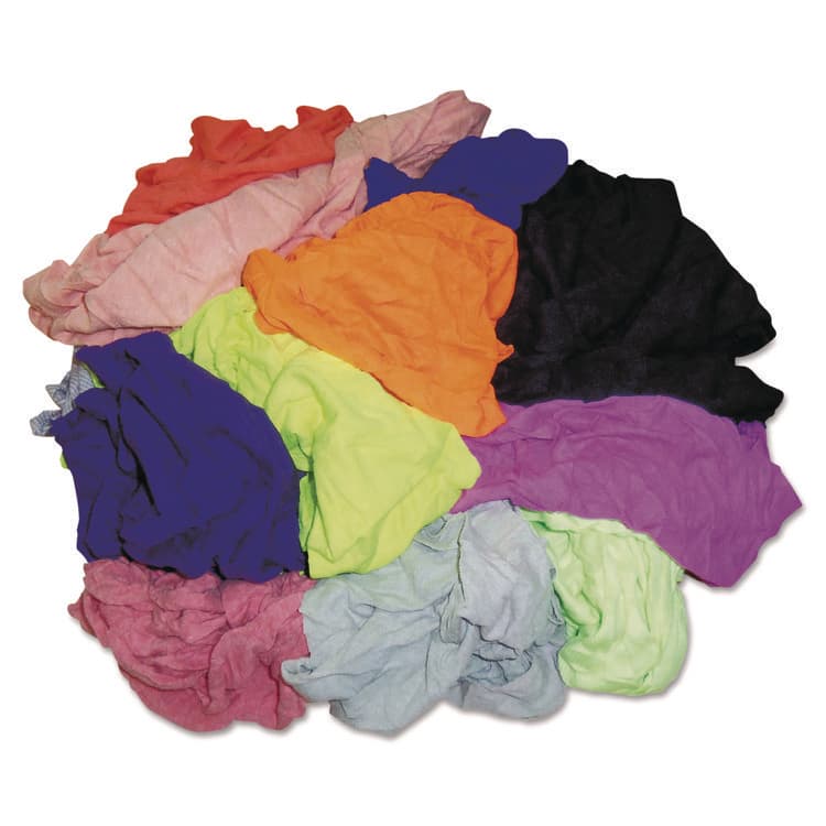 HOSPECO New Colored Knit Polo T-Shirt Rags, Assorted Colors, 10 Pounds/Carton (HOS24510)