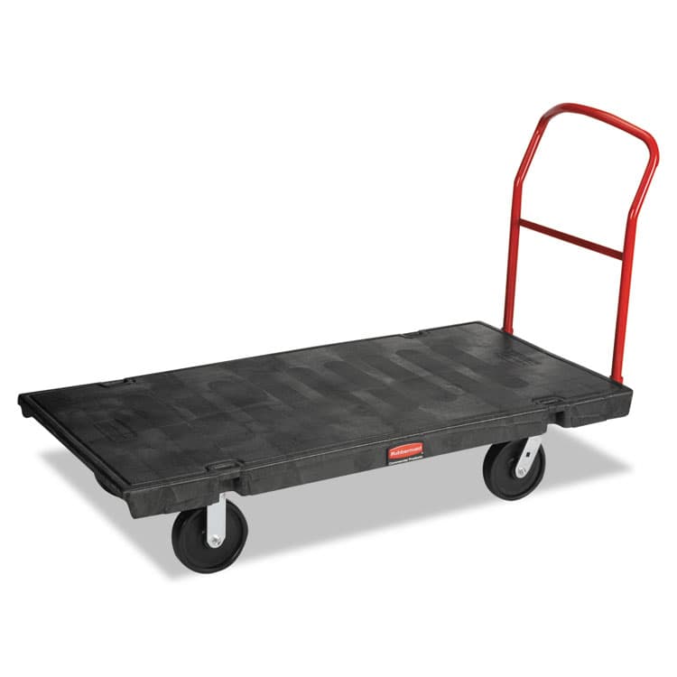 RUBBERMAID COMMERCIAL PROD. Platform Truck with 8" Polyolefin Casters, 2,000 lb Capacity, 30 x 60 x 7, Black (RCP4471BLA)