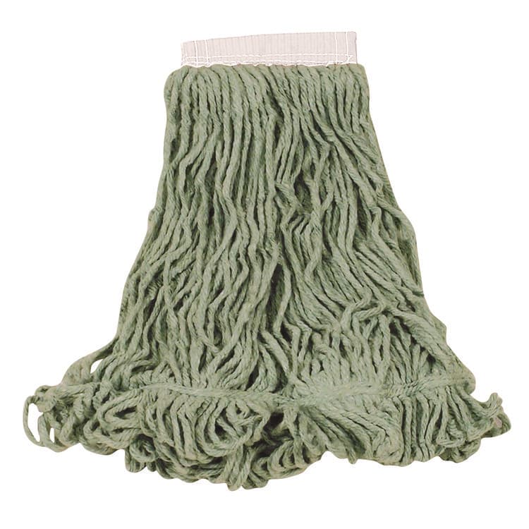 RUBBERMAID COMMERCIAL PROD. Super Stitch Blend Mop Heads, Cotton/Synthetic, Large, Green (RCPD253GRE)