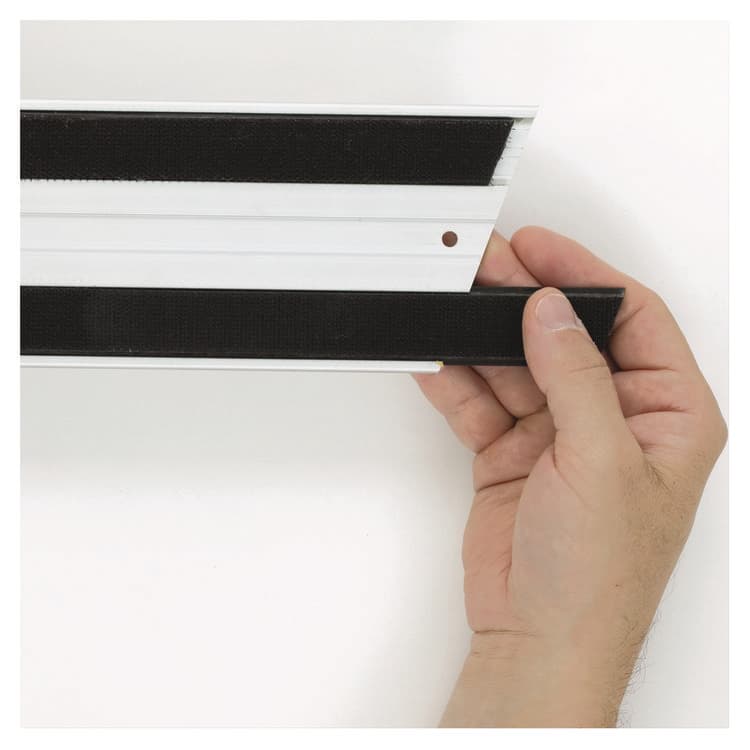 RUBBERMAID COMMERCIAL PROD. Hook and Loop Replacement Strips, 1.1" x 18", Black (RCPQ180BLACT)