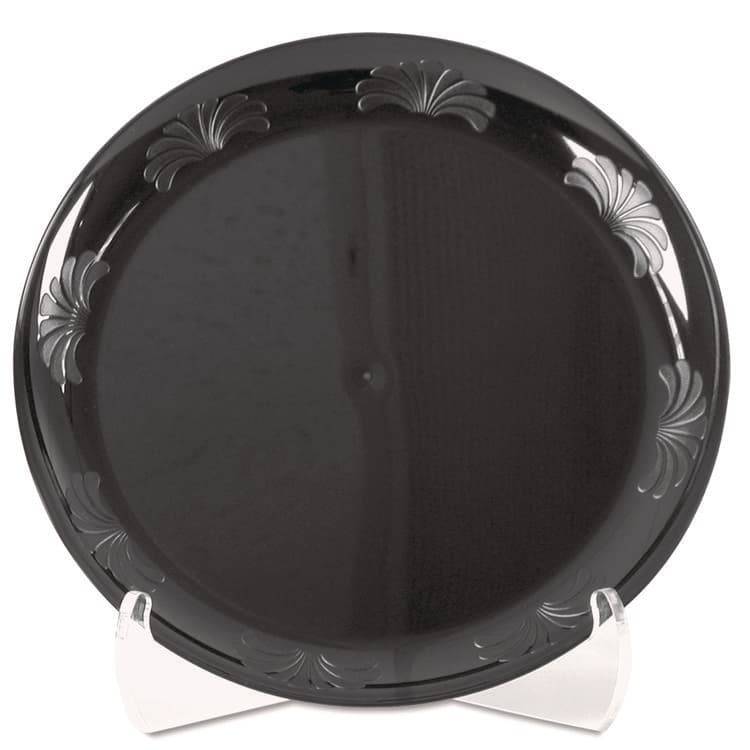 WNA, . Designerware Plastic Plates, 9" dia, Black, 10/Pack, 18 Packs/Carton (WNADWP9180BK)