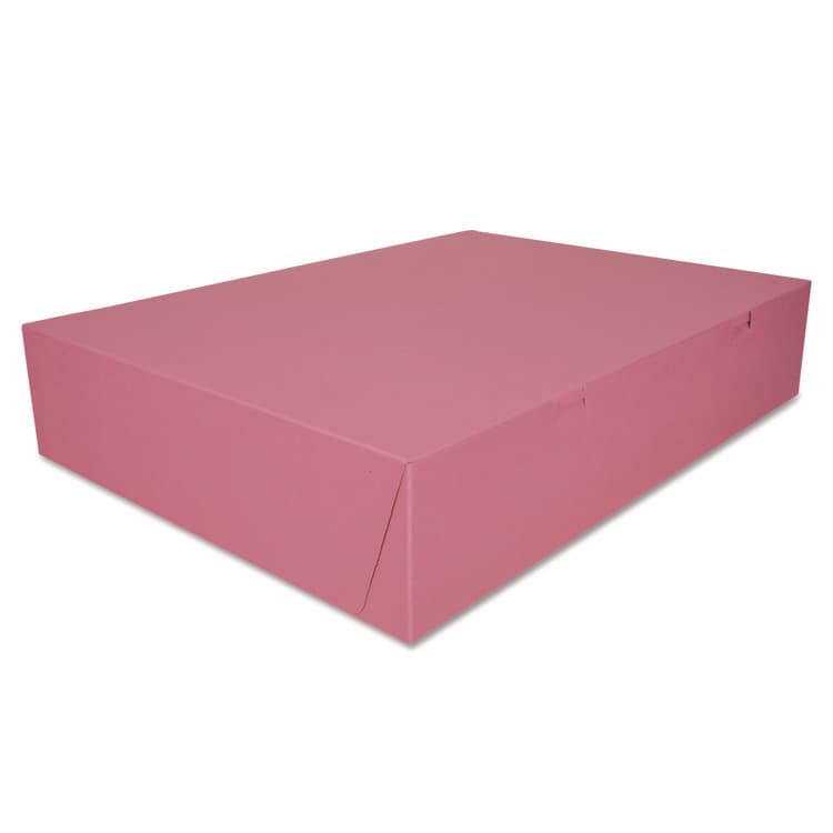 SOUTHERN CHAMPION TRAY Pink One-Piece Non-Window Bakery Box, 20 x 14.5 x 4, Pink, Paper, 50/Carton (SCH0897)