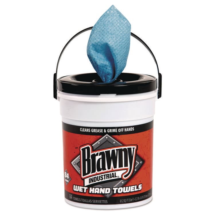 GEORGIA PACIFIC Wet Hand Towels, 1-Ply, 8.6 x 12.2, Fresh Scent, Blue, 84/Pail, 6/Carton (GPC21501)