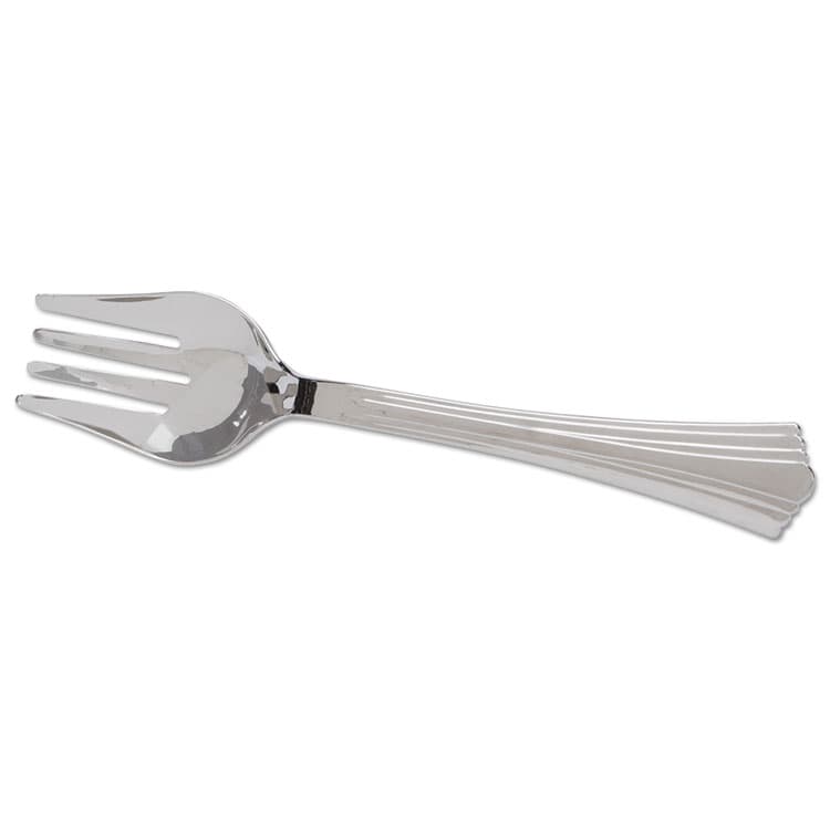 WNA, . Heavyweight Plastic Serving Forks, Reflections, 10", Silver, 60/Carton (WNARFVFK10)