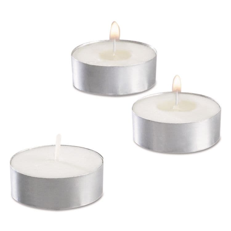 STERNO GROUP Tealight Candle, 5 Hour Burn, 0.5"h, White, 50/Pack, 10 Packs/Carton (STE40100)