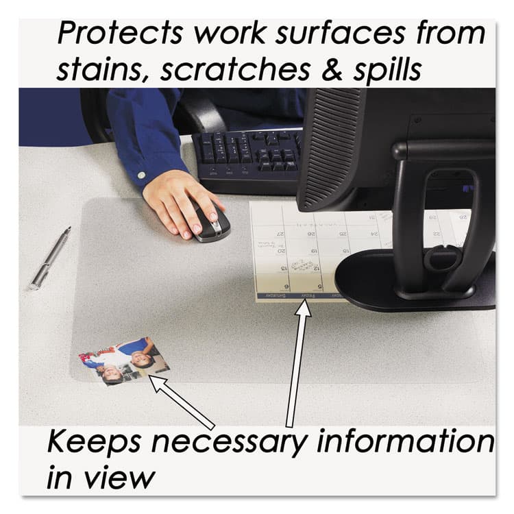 ARTISTIC LLC KrystalView Desk Pad with Antimicrobial Protection, Glossy Finish, 38" x 24", Clear (AOP6080MS) thumbnail 4
