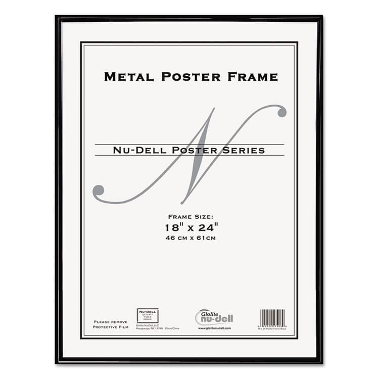 NU-DELL MANUFACTURING Metal Poster Frame, Plastic Face, 18 x 24, Black (NUD31222)