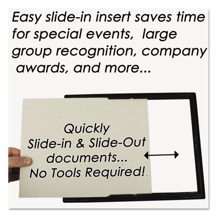 NU-DELL MANUFACTURING EZ Mount Document Frame with Trim Accent and Plastic Face, Plastic, 8 x 10, Black/Gold (NUD11800) thumbnail 3