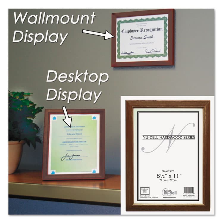 NU-DELL MANUFACTURING Solid Oak Hardwood Frame, 8.5 x 11, Walnut Finish (NUD15815) thumbnail 3