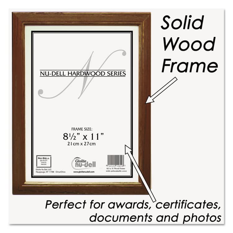 NU-DELL MANUFACTURING Solid Oak Hardwood Frame, 8.5 x 11, Walnut Finish (NUD15815) thumbnail 2