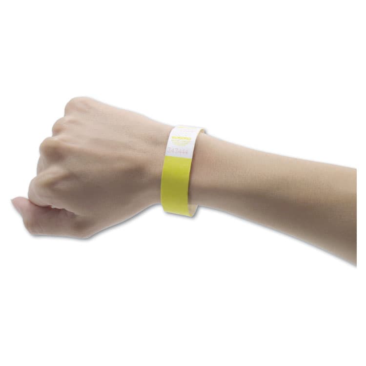 ADVANTUS CORPORATION Crowd Management Wristbands, Sequentially Numbered, 9.75" x 0.75", Yellow, 500/Pack (AVT75512) thumbnail 2