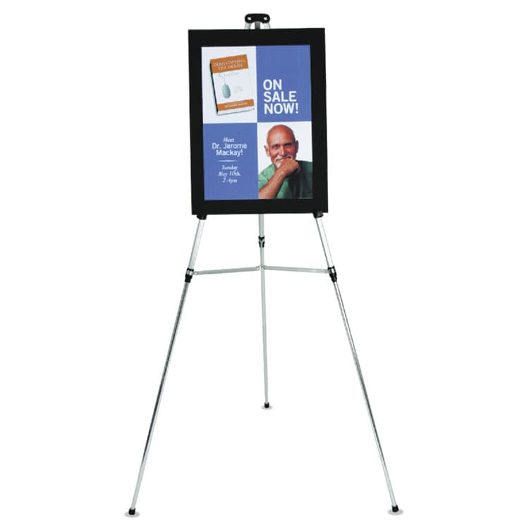 QUARTET MFG. Lightweight Telescoping Tripod Easel, 38" to 66" Tall, Metal, Silver, Supports Up to 25 lb (QRT50E) thumbnail 4