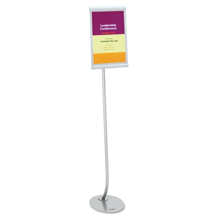 QUARTET MFG. Designer Sign Stand, Silver Aluminum Frame, 11 x 17 (QRT7922)