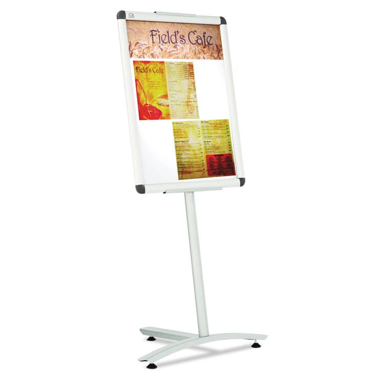 QUARTET MFG. Improv Lobby Clip-Frame Pedestal Sign, 18 x 24 Frame, 54" High, Aluminum (QRTLCF2418)