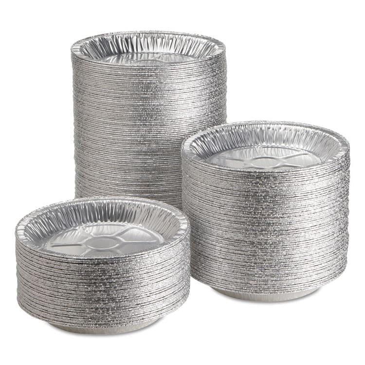 HFA Aluminum Pie Pan, 24 oz, 9" Diameter x 1.06" h, 200/Carton (HFA30430) thumbnail 3