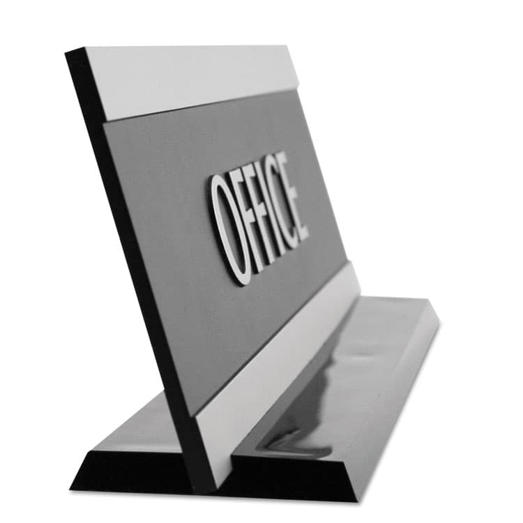 U. S. STAMP & SIGN Century Series Office Sign, OFFICE, 9 x 3, Black/Silver (USS4762) thumbnail 2