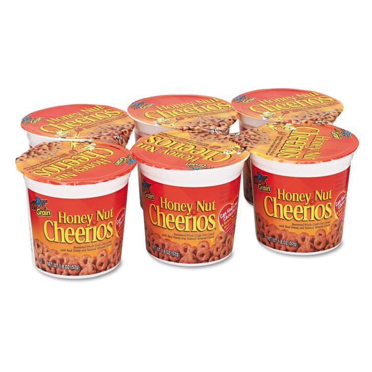 GENERAL MILLS Honey Nut Cheerios Cereal, Single-Serve 1.8 oz Cup, 6/Pack (AVTSN13898)