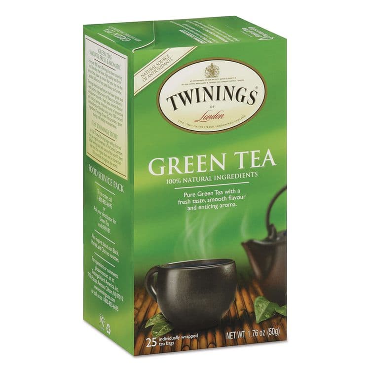 TWININGS NORTH AMERICA Tea Bags, Green, 1.76 oz, 25/Box (TWG09187)