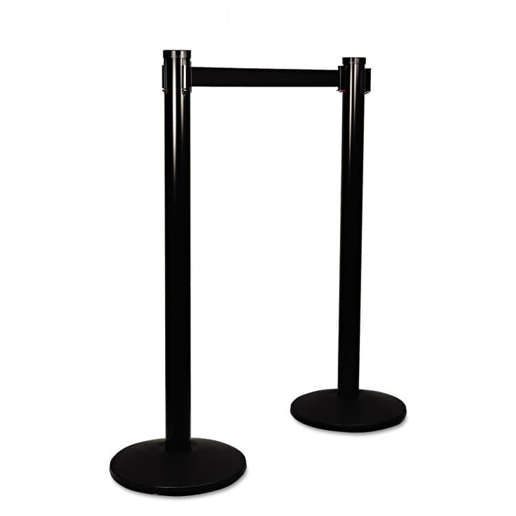 TATCO Adjusta-Tape Crowd Control Posts Only, Steel, 40" High, Black, 2/Box (TCO11611) thumbnail 4
