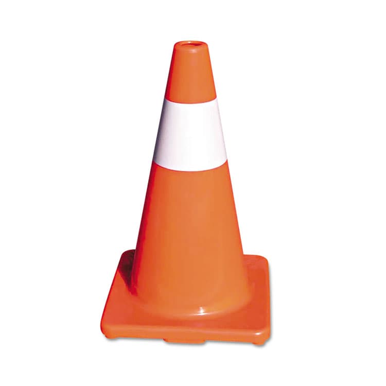 TATCO Traffic Cone, 10 x 10 x 18, Orange/Silver (TCO25500) thumbnail 2