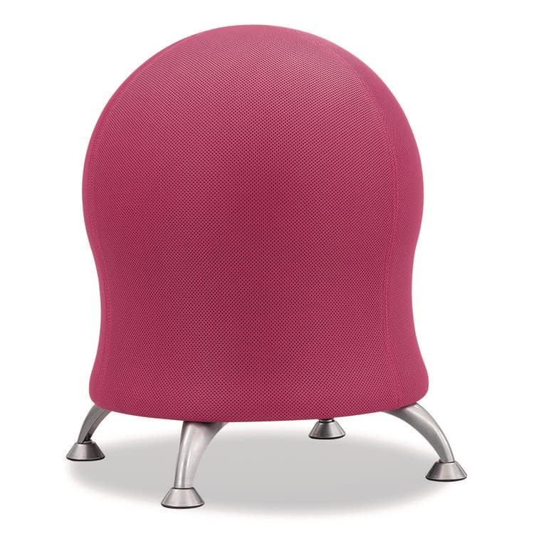 SAFCO PRODUCTS Zenergy Ball Chair, Backless, Supports Up to 250 lb, Pink Fabric Seat, Silver Base (SAF4750PI)