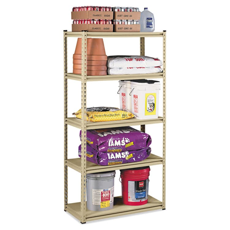 TENNSCO Stur-D-Stor Shelving, Five-Shelf, 36.5w x 18.5d x 72h, Sand (TNNLSS361872) thumbnail 3