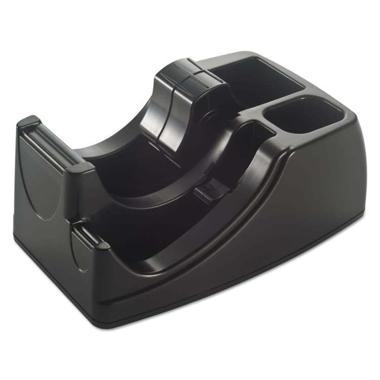 OFFICEMATE INTERNATIONAL CORP. Recycled 2-in-1 Heavy Duty Tape Dispenser, 1" and 3" Cores, Plastic, Black (OIC96690) thumbnail 2